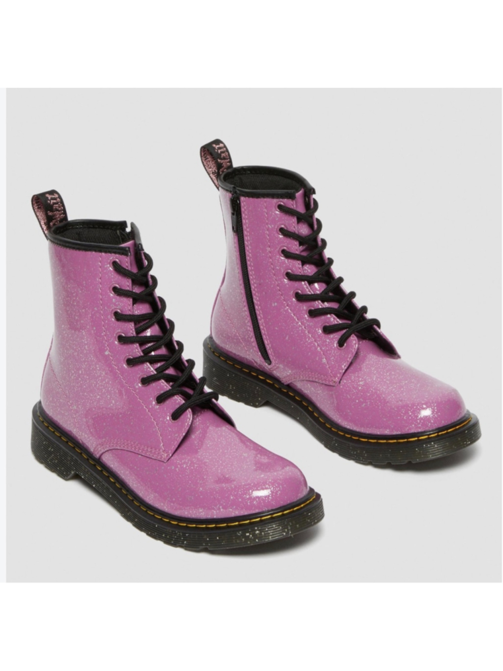 Dr. Martens Kids Glitter Boots Pink and Black size 2